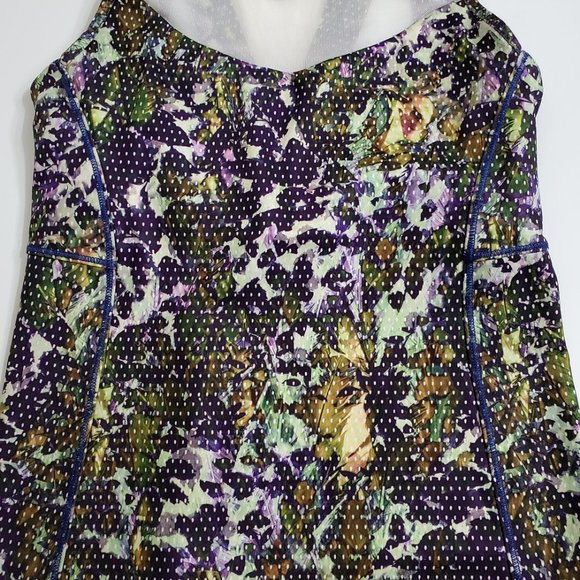 Lululemon Womens Running In The City Tank Top 2 Mesh Polka Dot Floral Lu… - Picture 7 of 9